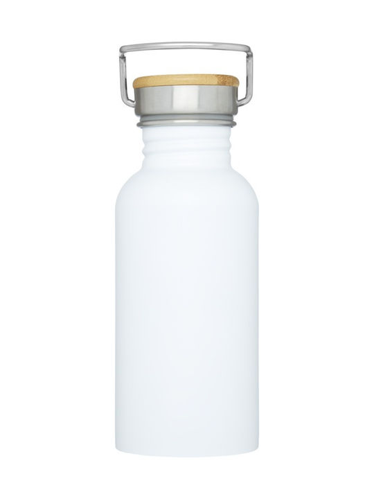 Μπουκαλι Thor 550 Ml Sport Bottle Λευκο Ανοξείδωτο Ατσάλι Ξύλο Μπαμπού