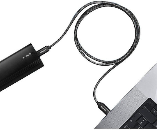 Axagon Braided USB 4 Video Cable USB-C Male - USB-C 100W PD Black 1m