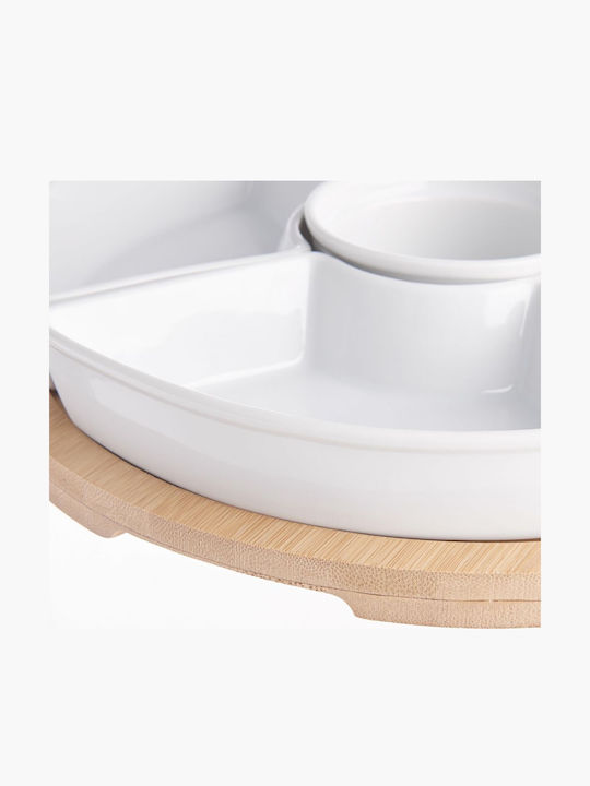 Butlers Porcelain Dessert Divided Serving Tray White Ø26cmxY4.5cm 26x26x4.5cm