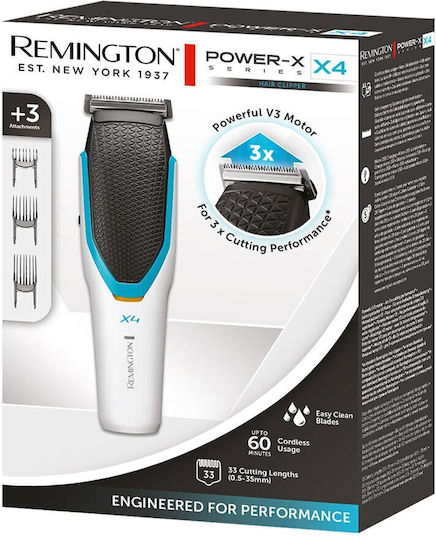 Remington Power X Series X4 Машинка за Подстригване White/Black HC4000