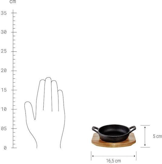 Hot Iron Mini Bucăți pentru Servire din Chitose și Vesele Accesorii pentru Servire și Veselă Δύο Λαβές Negru Chitose și Lemn de Acacia Lungime 16,5 X Lățime 12,3 X Înălțime 5 Cm Hot Iron Mini Bucăți pentru Servire din Chitose și Vesele Accesorii pentru Servire și Veselă Δύο Λαβές Negru Chitose și Lemn de Acacia Lungime 16,5 X Lățime 12,3 X Înălțime 5 Cm