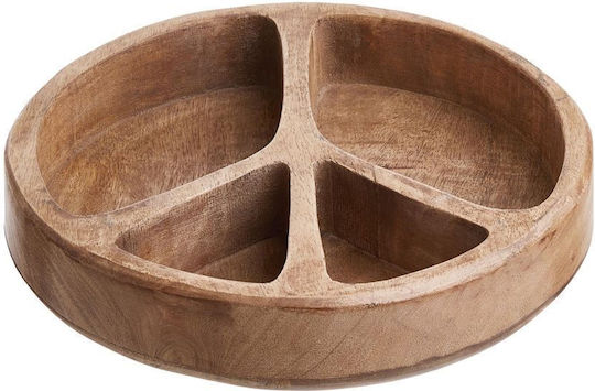 Peace Πιατέλα 4 Θέσεων Σνακ Ξύλο Μάνγκο Δ22cm Καφέ Ξύλο Μάνγκο Διάμετρος 22 Cm Ύψος 5 Cm