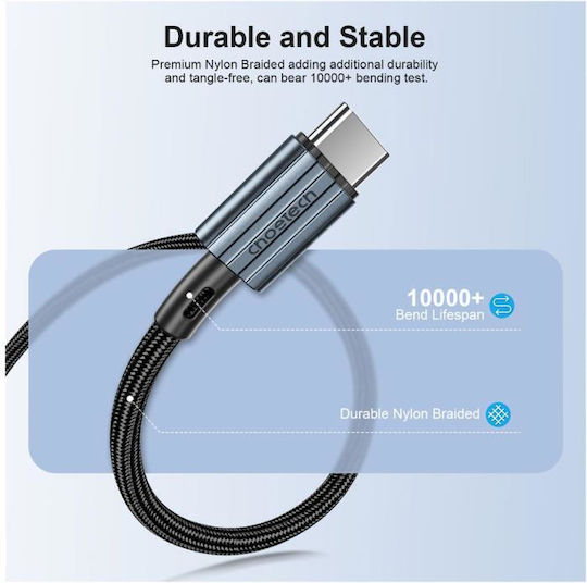 Choetech USB 2.0 Cable USB-C male - USB-C 60W PD Μαύρο 1.2m