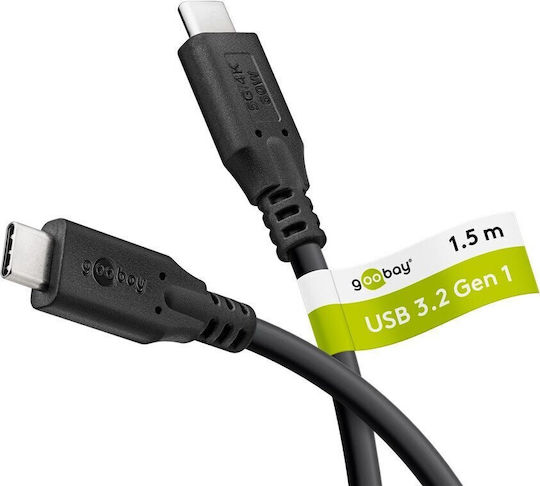 Goobay USB 3.2 Video Cable USB-C Male - USB-C 60W PD Black 3m 66509