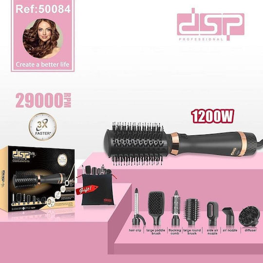 50084 Elektrische Bürste mit Luft zum Glätten und Locken 1200W Schwarz / Roségold