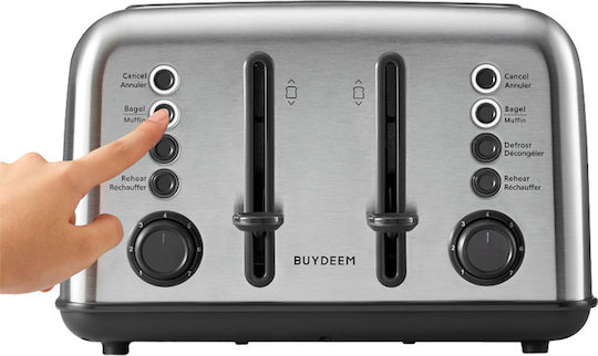 Buydeem Toaster 4 Slots 1800W Gray