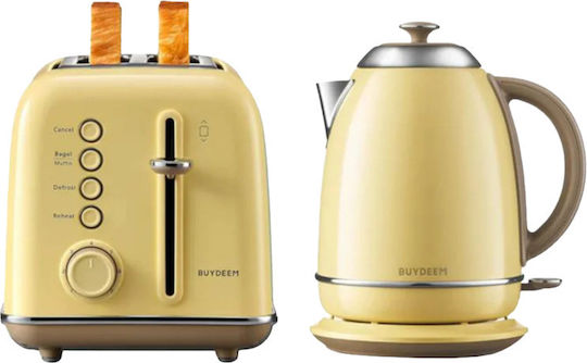 Buydeem Prăjitor de pâine 2 sloturi 900W Galben