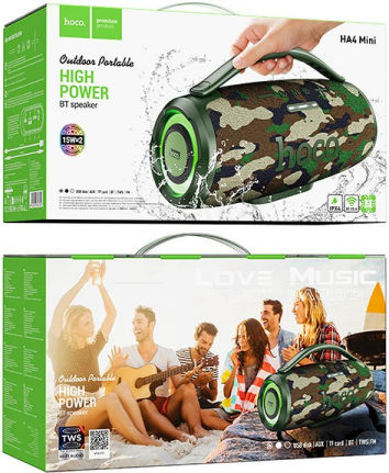 Hoco Ηχείο Bluetooth 40W με Ραδιόφωνο και Διάρκεια Μπαταρίας έως 4 ώρες Camouflage Green