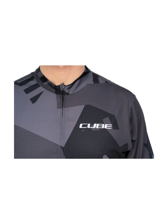 CUBE Men's Short Sleeve Cycling Jersey Mountain Bike Gray