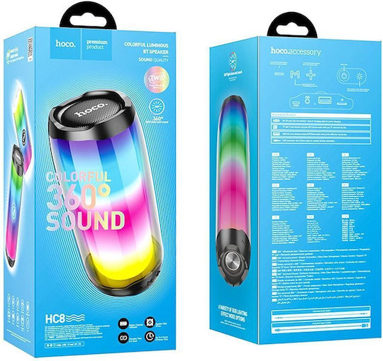 Hoco Pulsating Ηχείο Bluetooth 10W με Ραδιόφωνο και Διάρκεια Μπαταρίας έως 4 ώρες Μαύρο