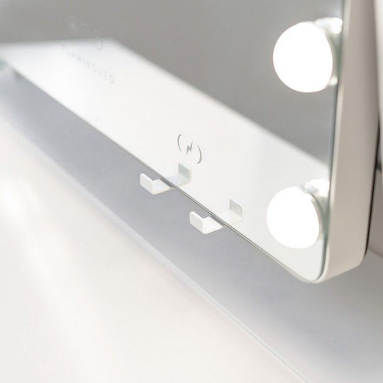 Flamingueo Makeup Mirror with Light 64x54.5cm White