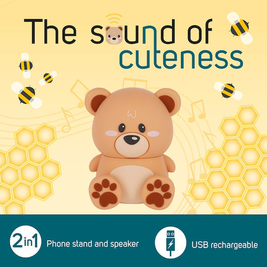 Legami Milano The Sound of Cuteness Bear Ηχείο Bluetooth με Διάρκεια Μπαταρίας έως 3 ώρες Καφέ