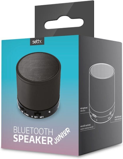 Setty Junior Ηχείο Bluetooth 3W με Διάρκεια Μπαταρίας έως 4 ώρες Μαύρο