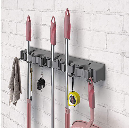 Polyhanger Organizer 5 Rods 6 Folding Hooks Gray 46.5x6.5x7cm Plastic