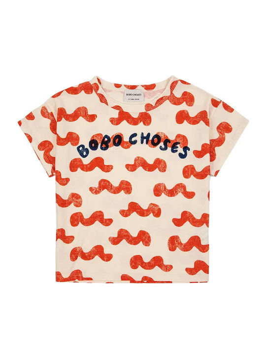 Kids Short-Sleeved T-Shirt Waves Multicolour 100% Organic Cotton 8-9 Years Bobo Choses
