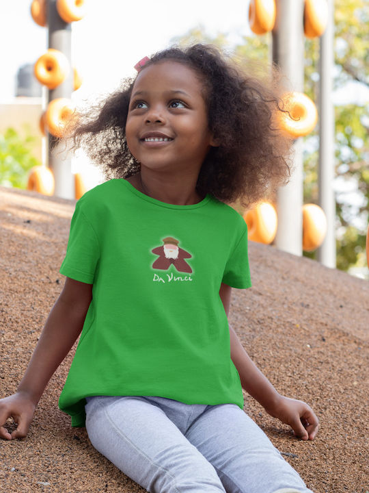 Da Vinci Meeple Kids Short-sleeved T-shirt White
