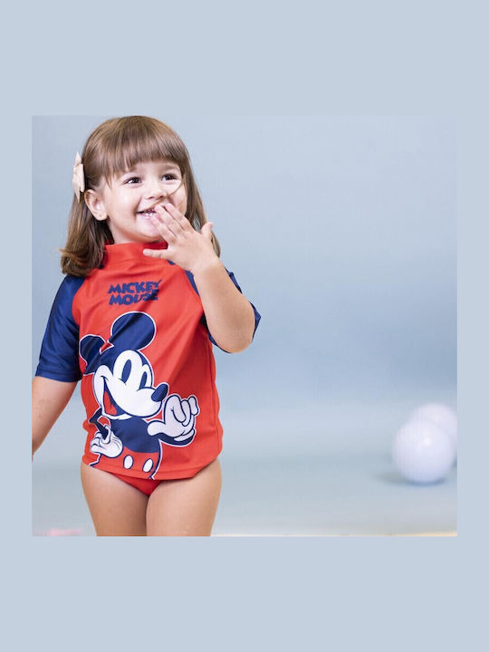 Cerda Costum De Baie Pentru Copii Rashguard Uv Mickey Mouse Roșu