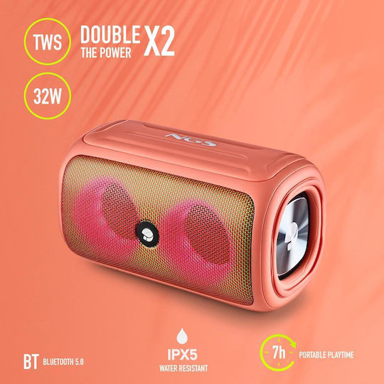 NGS Roller Beast Bluetooth Speaker 16W with Radio and Battery Life up to 7 hours Coral