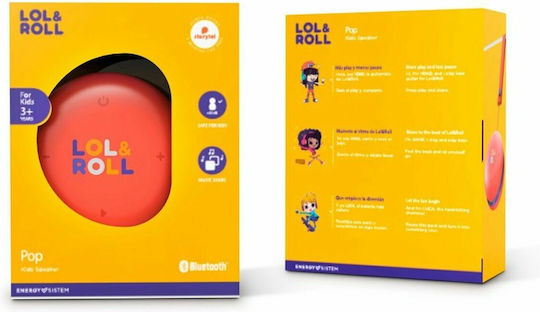 Energy Sistem Lol&Roll Bluetooth Speaker 5W with Battery Life up to 3 hours Orange