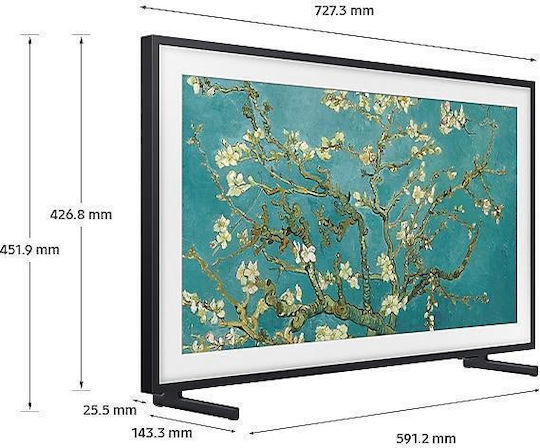Samsung Smart Τηλεόραση 32" Full HD QLED LS03C The Frame HDR (2023) QE32LS03CBUXXH