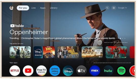 TCL Smart Τηλεόραση 55" 4K UHD QLED A300W HDR (2024) 55A300W