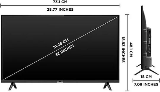 TCL Smart Τηλεόραση 32" HD Ready LED S5201 HDR (2021) 32S5201
