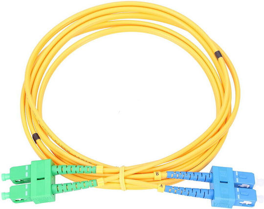 Extralink Extralink SC/APC-SC/UPC Optische Faser Kabel 10m Gelb
