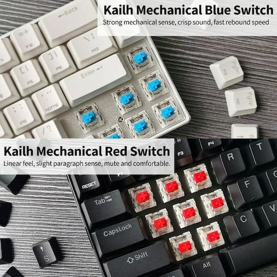 Motospeed CK67 Gaming Mechanische Tastatur 65% mit Kailh Rot Schaltern und RGB-Beleuchtung (Englisch US) Weiß