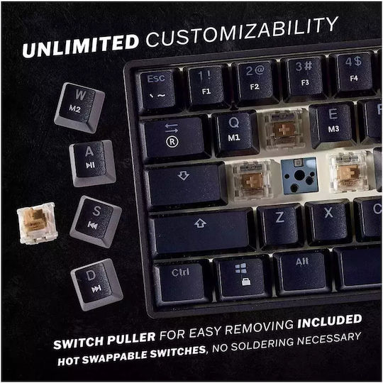 HK Gaming GK61 Gaming Mechanical Keyboard 60% with Gateron Yellow switches and RGB lighting (English US)