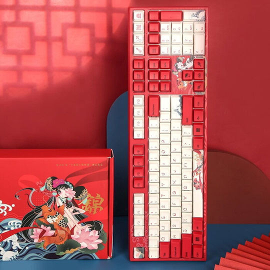 Varmilo VEA108 Koi Gaming Mechanical Keyboard with Cherry MX Brown switches and Illuminated keys (English US) White/Red