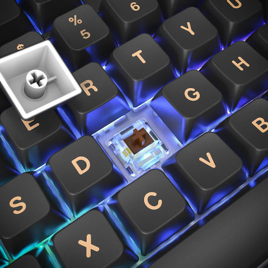 Montech MKey TKL Darkness Gaming Μηχανικό Πληκτρολόγιο Tenkeyless με Gateron G-Pro Yellow διακόπτες και RGB φωτισμό (Αγγλικό US)