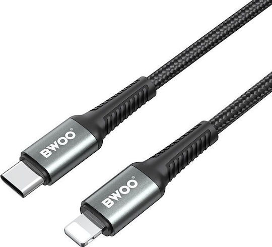 BWOO Braided USB-C to Lightning Cable 30W Μαύρο 3m