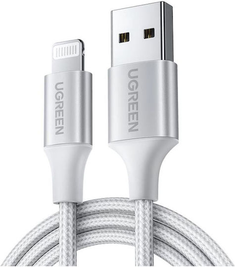 Ugreen Braided USB to Lightning Cable Ασημί 1m (60161)