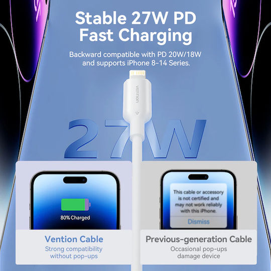 Vention USB-C to Lightning Cable Pink 1m LAKPF