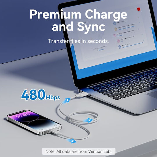 Vention USB-A to Lightning Cable Μπλε 1m LAMSF