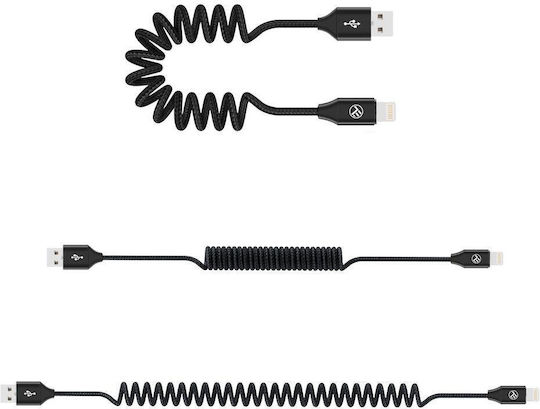 Tellur Spirale USB-A zu Lightning-Kabel Schwarz 1.8m (TLL155396)