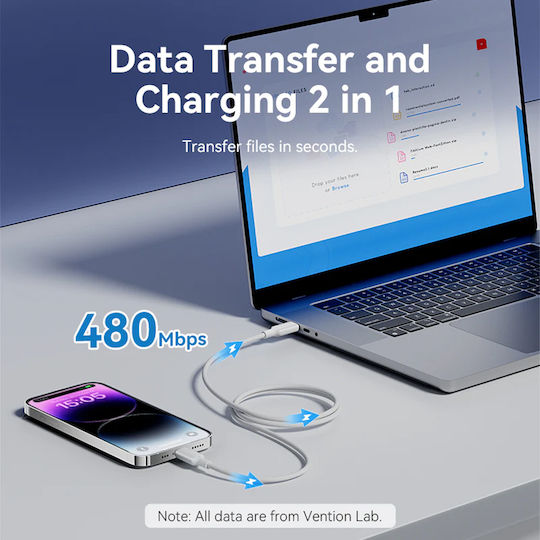 Vention Cablu USB-A La Lightning Albastru 2m LAKSH