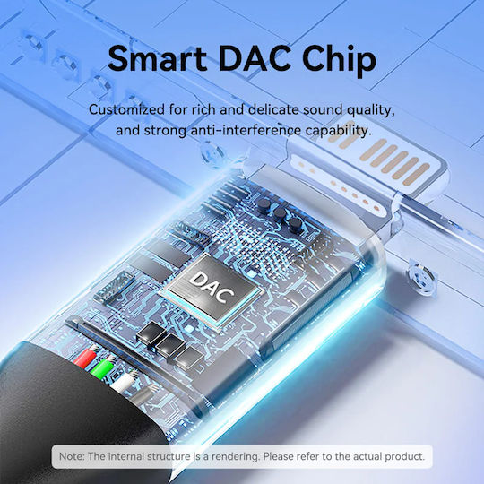 Vention Braided 3.5mm to Lightning Cable Γκρι 1m BMCHF
