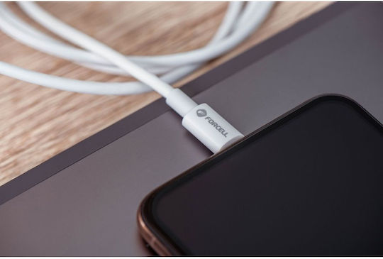 Forcell Редовна USB-C към Lightning кабел 30W Бял 1м (C901 MFI)