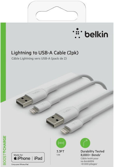 Belkin Редовна USB-A към Lightning кабел Бял 1м (S7733869)