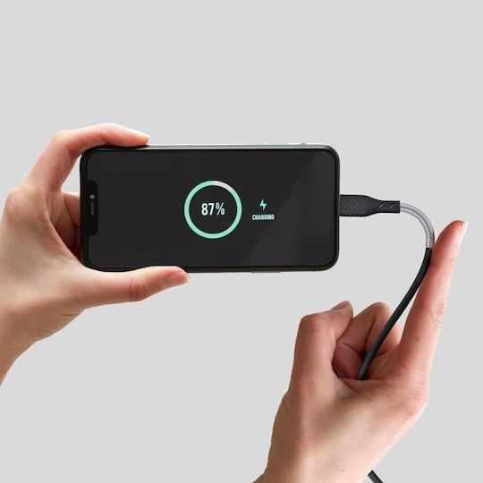 Forcell CB-01A Geflochten USB-A zu Lightning Kabel 12W Schwarz 1m (FOCB-152320)
