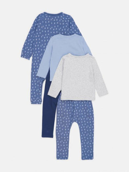 Minoti Kinderbekleidungssets 5 Stück Baby-Strampler T-Shirts Hosen Grau Blau Minoti Kinderbekleidungssets 5 Stück Baby-Strampler T-Shirts Hosen Grau Blau