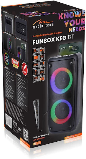 Media-Tech Boxă Karaoke Cu Microfon Cu Fir Și Efecte De Iluminare MT3181 Negru