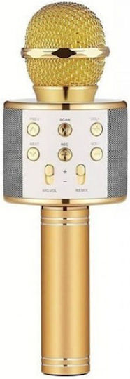 WSTER Μικρόφωνο Karaoke Ασύρματο WS-858 WS-858 Χρυσό