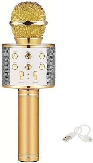 WSTER Μικρόφωνο Karaoke Ασύρματο WS-858 WS-858 Χρυσό