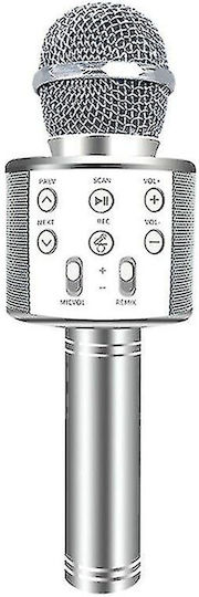 WSTER Μικρόφωνο Karaoke Ασύρματο WS-858 WS-858 Ασημί