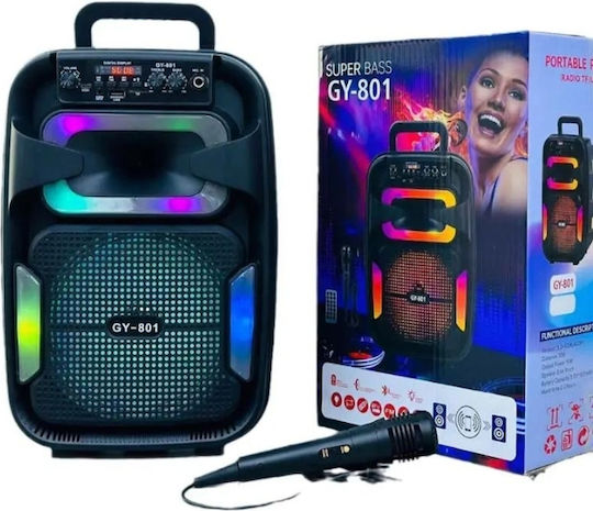 Ηχείο Karaoke με Ενσύρματo Μικρόφωνο και Εφέ Φωτισμού GY-801 Μαύρο