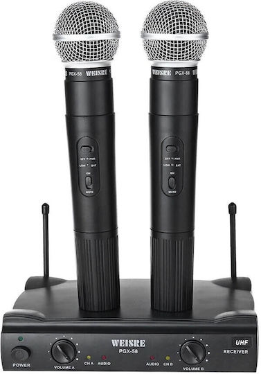 Weisre Amplificator Karaoke cu Microfoane Wireless PGX-58 PGX-58 Negru