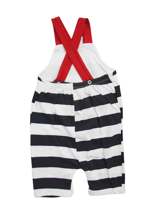 Bodys-uri Pentru Bebelusi Set Salopetă & Bluza “red Fish” Albastru În Dungi