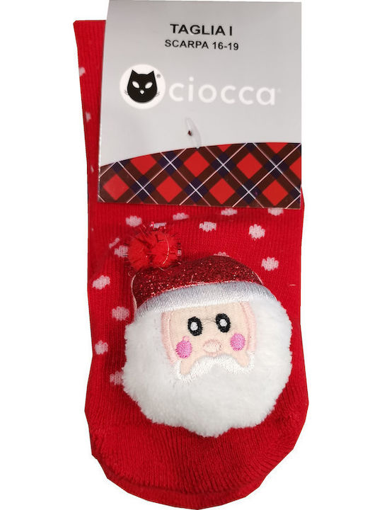 Ciocca Rote Kindersocken Weihnachts-Kindersocken mit Silikon-Soßen "Weihnachtsmann" Cnb003a